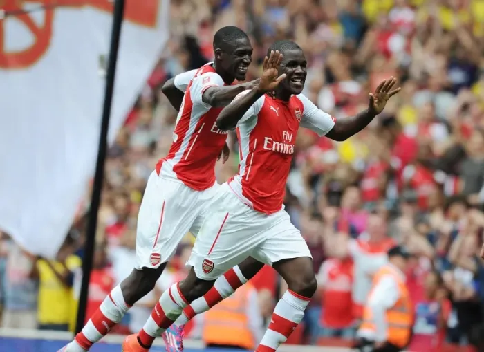 Framed Print : Celebrating Victory: Campbell and Sanogo's Goal Connection at Arsenal's Emirates Cup (vs Benfica, 2014) Framed Print : Celebrating Victory: Campbell and Sanogo's Goal Connection at Arsenal's Emirates Cup (vs Benfica, 2014)
