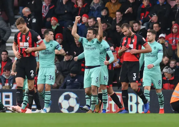 Framed Print : Celebrating Victory: Xhaka and Sokratis of Arsenal FC