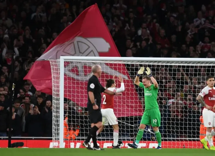 Framed Print : Celebration Time: Leno and Bellerin's Thrilling Victory Moment at Arsenal's Win Against Tottenham Framed Print : Celebration Time: Leno and Bellerin's Thrilling Victory Moment at Arsenal's Win Against Tottenham