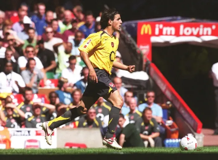 Framed Print : Cesc Fabregas in Action: Arsenal vs. Chelsea, FA Community Shield 2005, The Millennium Stadium