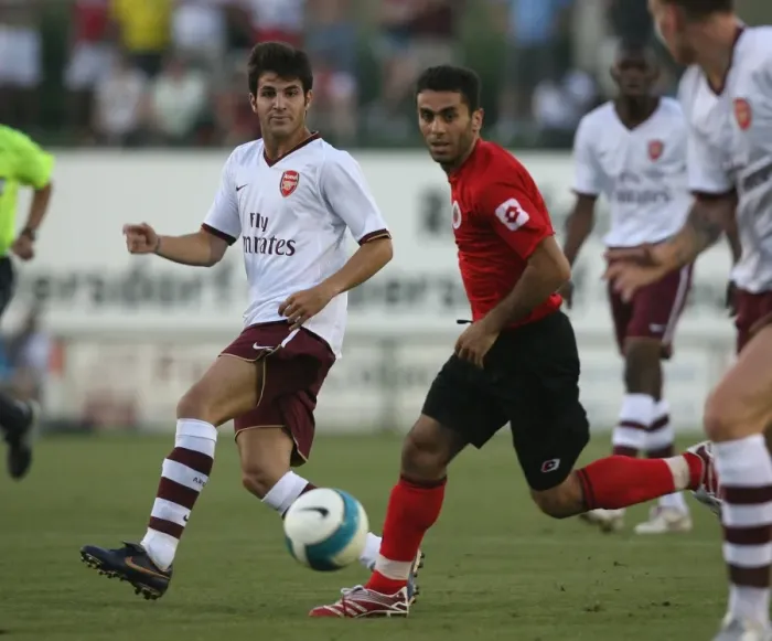 Framed Print : Cesc Fabregas in Action: Arsenal's 3-0 Victory over Genclerbirligi, Austria 2007