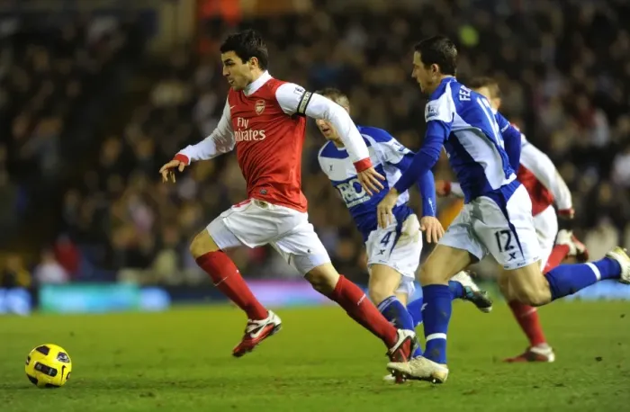 Framed Print : Cesc Fabregas (Arsenal) Barry Ferguson (Birmingham). Birmingham City 0: 3 Arsenal