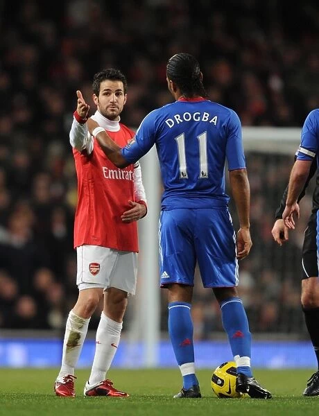 Cesc Fabregas (Arsenal) Didier Drogba (Chelsea). Arsenal 3: 1 Chelsea. Barclays Premier League