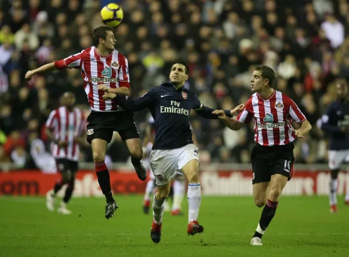 Framed Print : Cesc Fabregas (Arsenal) George McCartney and Jordan Henderson (Sunderland) Framed Print : Cesc Fabregas (Arsenal) George McCartney and Jordan Henderson (Sunderland)