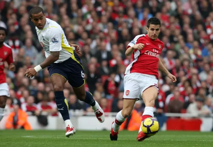 Framed Print : Cesc Fabregas (Arsenal) Tom Huddlestone (Tottenham)