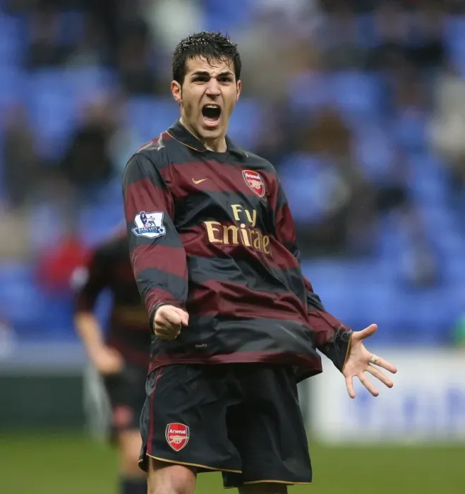Framed Print : Cesc Fabregas celebrate Arsenals victory at the final whistle Framed Print : Cesc Fabregas celebrate Arsenals victory at the final whistle