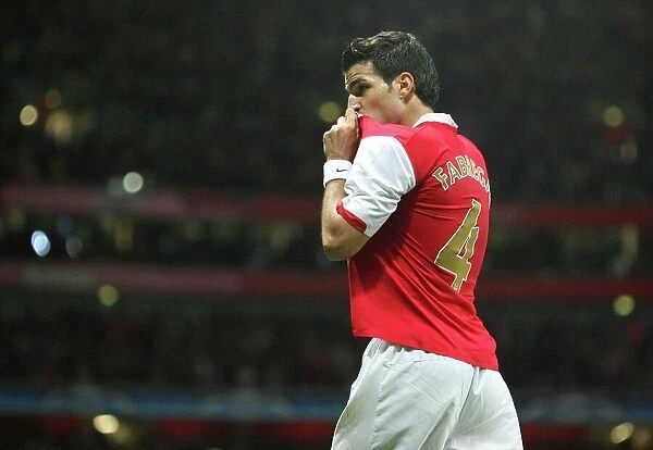 Cesc Fabregas celebrates the 1st Arsenal goal