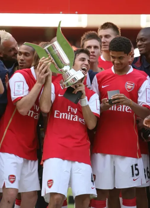 Framed Print : Cesc Fabregas Celebrates with the Emirates Trophy: Arsenal's 2:1 Victory over Inter Milan Framed Print : Cesc Fabregas Celebrates with the Emirates Trophy: Arsenal's 2:1 Victory over Inter Milan