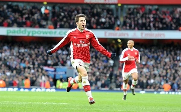 Cesc Fabregas Euphoric Moment: Arsenal's First Goal in 3-0 Victory over Aston Villa (December 2009)