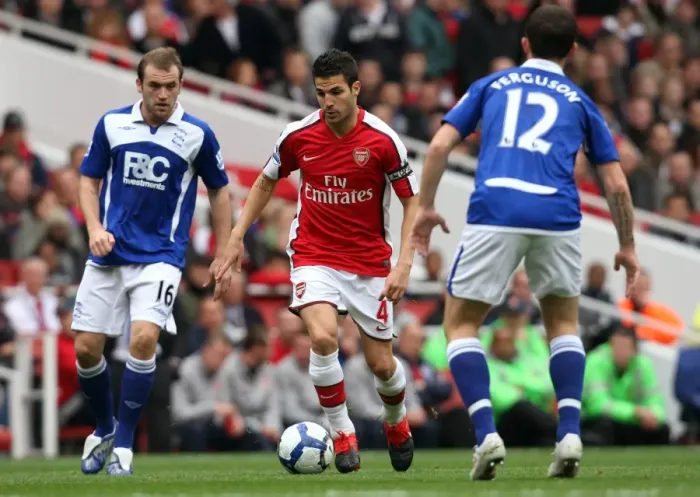 Framed Print : Cesc Fabregas Leads Arsenal to Victory over Birmingham City: 3-1 in the Barclays Premier League