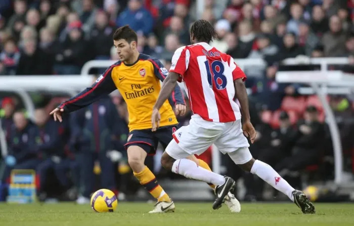 Framed Print : Cesc Fabregas Leads Arsenal to Victory over Stoke: 1-2 Framed Print : Cesc Fabregas Leads Arsenal to Victory over Stoke: 1-2