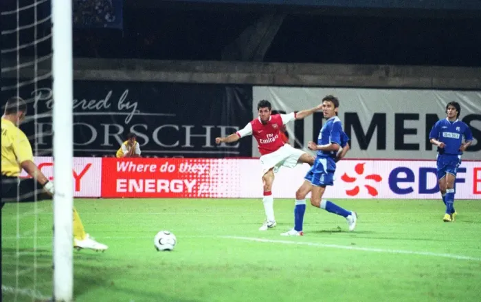 Framed Print : Cesc Fabregas Scores First Arsenal Goal in Champions League: 3-0 Over Dinamo Zagreb