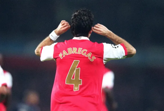 Framed Print : Cesc Fabregas Thriller: Arsenal's Historic 7-0 Champions League Victory over Slavia Prague (Fabregas Scores First Goal)