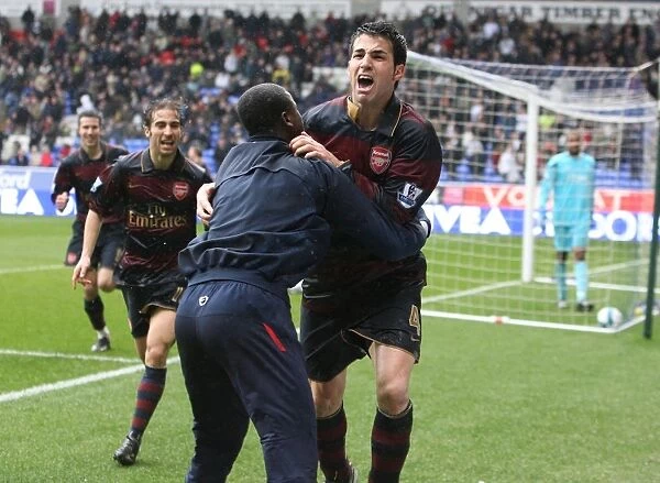 Cesc Fabregas Triumphant Goal: Arsenal's 3-2 Victory Over Bolton Wanderers (Fabregas, Eboue, Flamini)