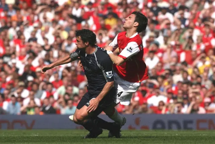 Framed Print : Cesc Fabregas vs. Gary Speed: Arsenal's Narrow Victory Over Bolton Wanderers, FA Premiership, 2007