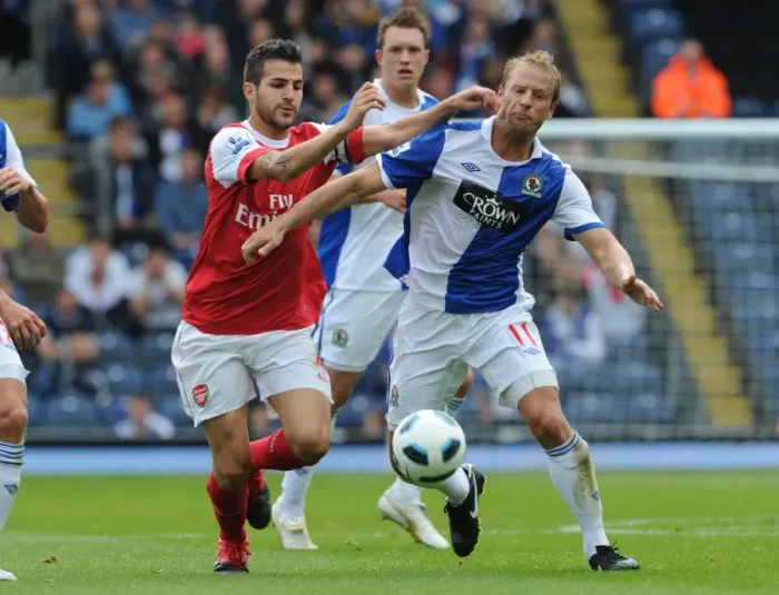Framed Print : Cesc Fabregas vs. Vince Grella: Arsenal's Win at Blackburn Rovers, 2010-11 Premier League Framed Print : Cesc Fabregas vs. Vince Grella: Arsenal's Win at Blackburn Rovers, 2010-11 Premier League