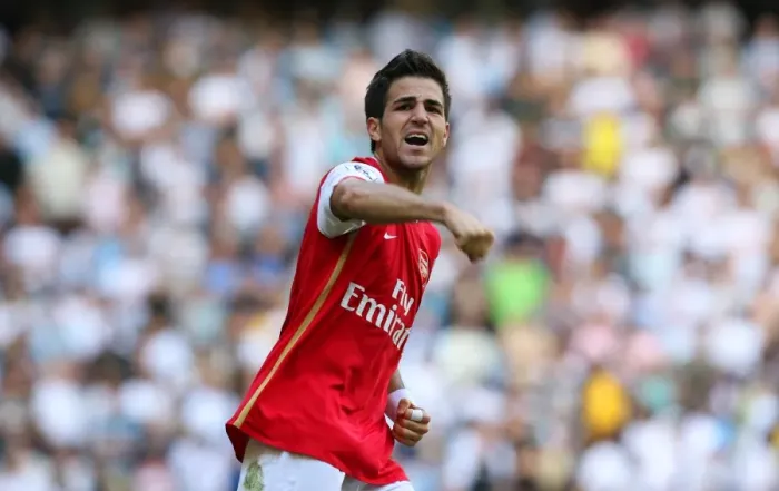 Framed Print : Cesc Fabregas's Brilliant Double: Arsenal's Triumph Over Tottenham 3-1 in the FA Premier League