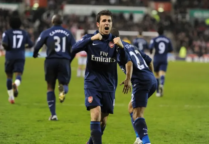 Framed Print : Cesc Fabregas's Brilliant Goal: Arsenal's 3-1 Victory Over Stoke City in the Premier League Framed Print : Cesc Fabregas's Brilliant Goal: Arsenal's 3-1 Victory Over Stoke City in the Premier League