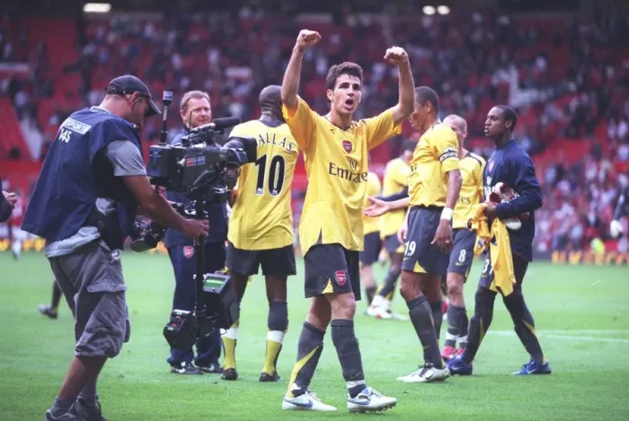 Framed Print : Cesc Fabregas's Euphoric Moment: 1-0 Win Over Manchester United, FA Premiership, Old Trafford, 2006 Framed Print : Cesc Fabregas's Euphoric Moment: 1-0 Win Over Manchester United, FA Premiership, Old Trafford, 2006