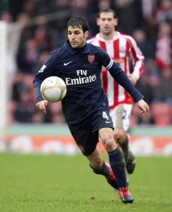 Framed Print : Cesc Fabregas's FA Cup Struggle: Arsenal vs. Stoke City 3-1 at The Britannia Stadium, January 2010