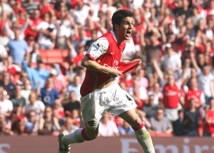 Framed Print : Cesc Fabregas's Thrilling Goal: Arsenal Takes the Lead 2-1 over Bolton Wanderers