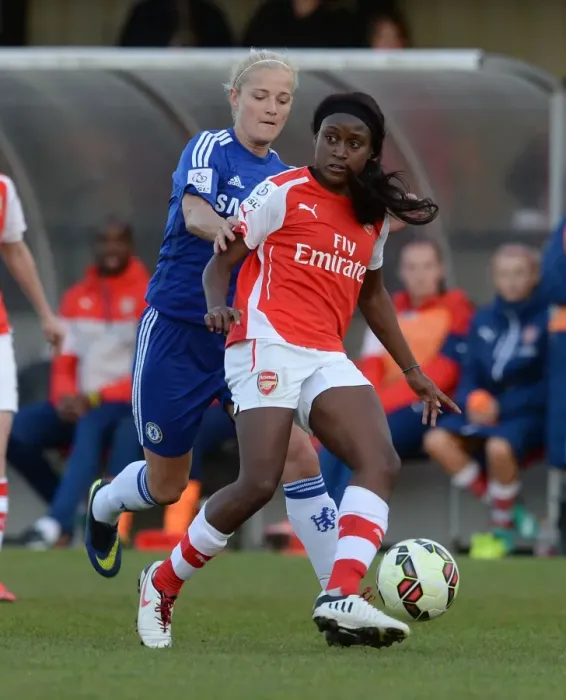 Framed Print : Challenging Rivalry: Obogagu vs. Chapman in the WSL Showdown between Chelsea and Arsenal