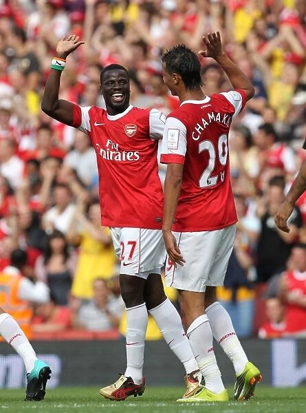 Chamakh and Eboue: Unforgettable Goal Celebration at Emirates Cup