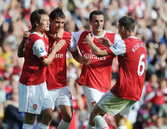 Framed Print : Chamakh and Rosicky: Arsenal's Unstoppable Duo Celebrate Goals Against Blackburn Rovers Framed Print : Chamakh and Rosicky: Arsenal's Unstoppable Duo Celebrate Goals Against Blackburn Rovers