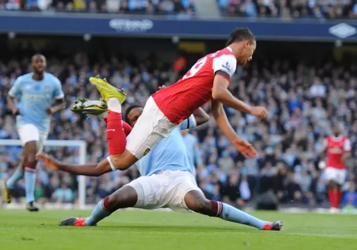 Framed Print : Chamakh Tripped by Dedryck: Manchester City 0-3 Arsenal, Premier League 2010-11 Framed Print : Chamakh Tripped by Dedryck: Manchester City 0-3 Arsenal, Premier League 2010-11