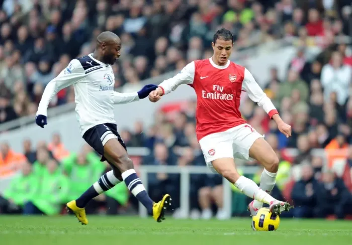 Framed Print : Chamakh vs Gallas: Heart-wrenching Rivalry - Arsenal 2:3 Tottenham Hotspur, Premier League, Emirates Stadium (2010)