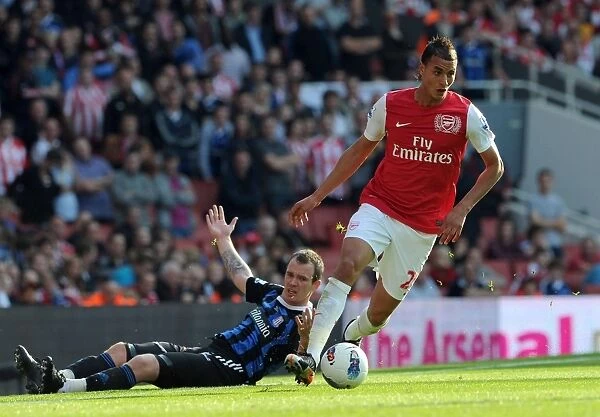 Chamakh's Brace: Arsenal Triumph Over Stoke in Premier League Clash (3-1)
