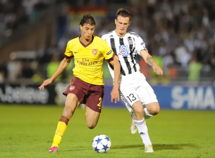 Framed Print : Chamakh's Brilliant Performance: Arsenal Wins 3-1 against Partizan