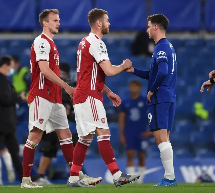 Framed Print : Chambers and Mount: Post-Match Handshake at Empty Stamford Bridge - Chelsea vs. Arsenal, 2021 Premier League Framed Print : Chambers and Mount: Post-Match Handshake at Empty Stamford Bridge - Chelsea vs. Arsenal, 2021 Premier League