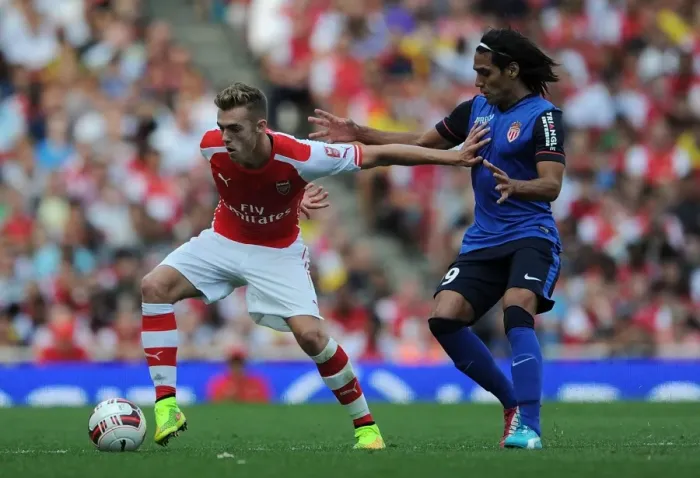 Framed Print : Chambers vs Falcao: A Football Battle at the Emirates - Arsenal vs AS Monaco, 2014 Framed Print : Chambers vs Falcao: A Football Battle at the Emirates - Arsenal vs AS Monaco, 2014
