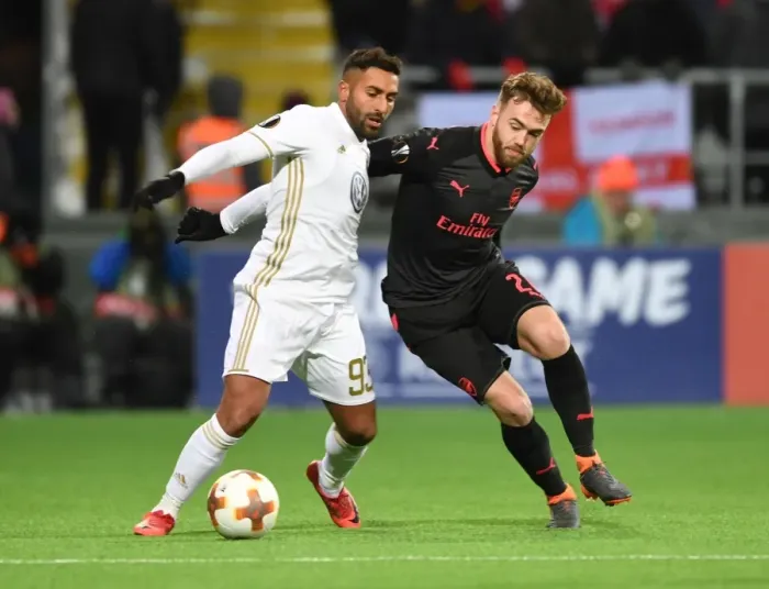 Framed Print : Chambers vs. Ghoddos: Battle in the Europa League between Ostersunds and Arsenal Framed Print : Chambers vs. Ghoddos: Battle in the Europa League between Ostersunds and Arsenal