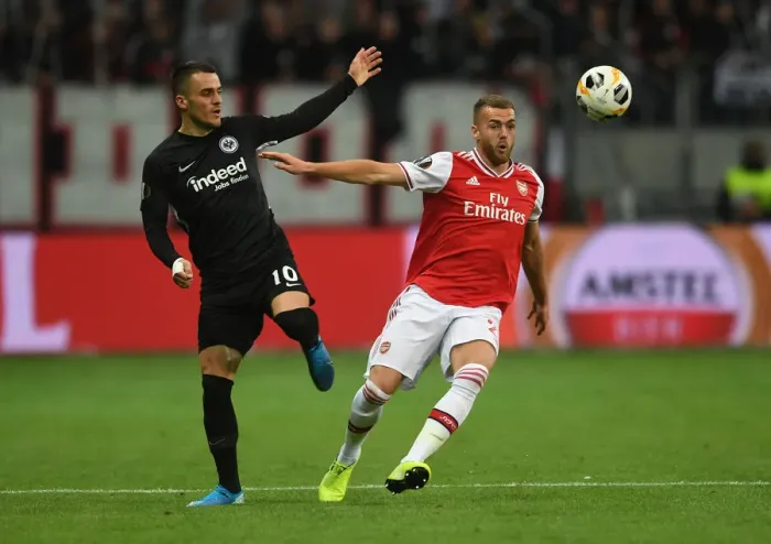 Framed Print : Chambers vs. Kostic: A Europa League Battle at Frankfurt