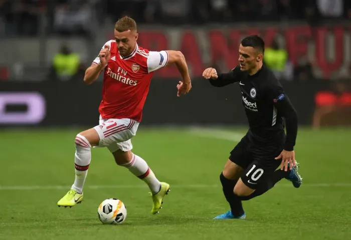 Framed Print : Chambers vs. Kostic: A Europa League Battle at Frankfurt Framed Print : Chambers vs. Kostic: A Europa League Battle at Frankfurt