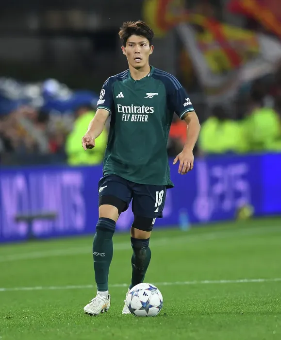Framed Print : Champions League 2023-24: Takehiro Tomiyasu of Arsenal in Action Against RC Lens