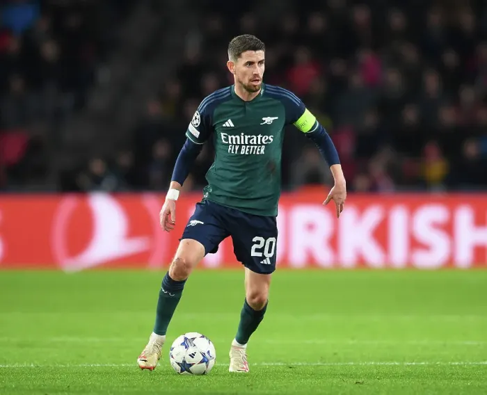 Framed Print : Champions League: Arsenal's Jorginho Faces Off Against PSV Eindhoven in Group B Showdown