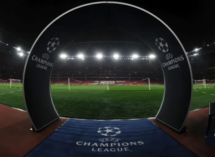 Framed Print : Champions League Clash: Arsenal FC vs Paris Saint-Germain at Emirates Stadium