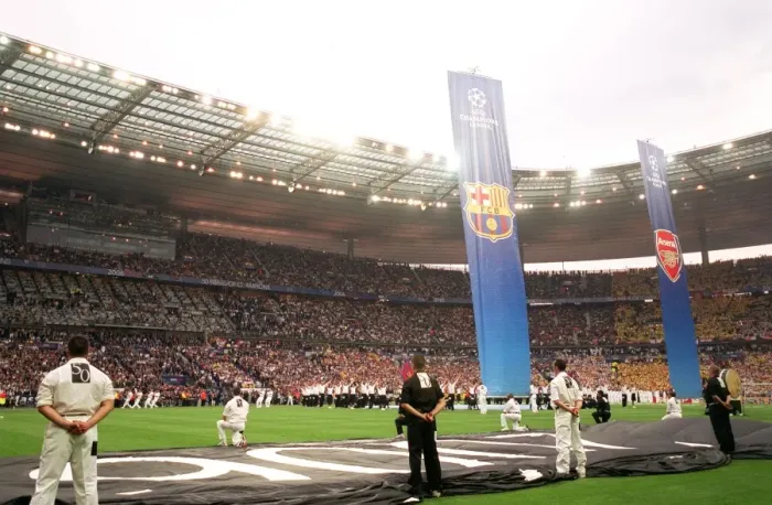 Framed Print : Champions League Final: Barcelona vs. Arsenal (2006) - The Pre-Match Ceremony (Arsenal's Perspective)