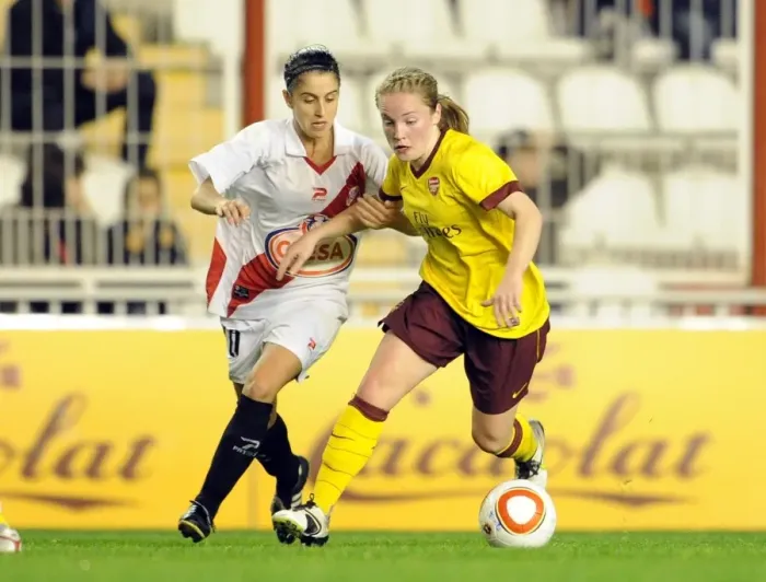 Framed Print : Champions League: Kim Little Scores for Arsenal Against Rayo Vallecano's Sonia Tribano (2:0) Framed Print : Champions League: Kim Little Scores for Arsenal Against Rayo Vallecano's Sonia Tribano (2:0)
