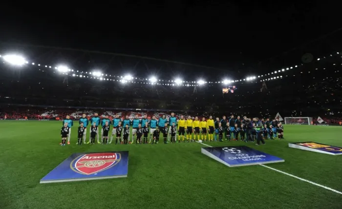 Framed Print : Champions League Showdown: Arsenal FC vs. FC Barcelona, 2016 - Arsenal Stadium, London Framed Print : Champions League Showdown: Arsenal FC vs. FC Barcelona, 2016 - Arsenal Stadium, London