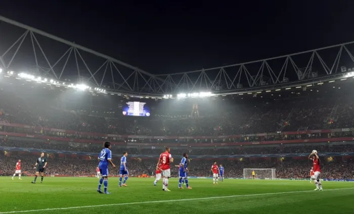 Framed Print : Champions League Showdown: Arsenal FC vs. FC Schalke 04 at Emirates Stadium Framed Print : Champions League Showdown: Arsenal FC vs. FC Schalke 04 at Emirates Stadium