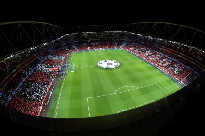 Framed Print : Champions League Showdown: Arsenal vs. Barcelona at Emirates Stadium Framed Print : Champions League Showdown: Arsenal vs. Barcelona at Emirates Stadium