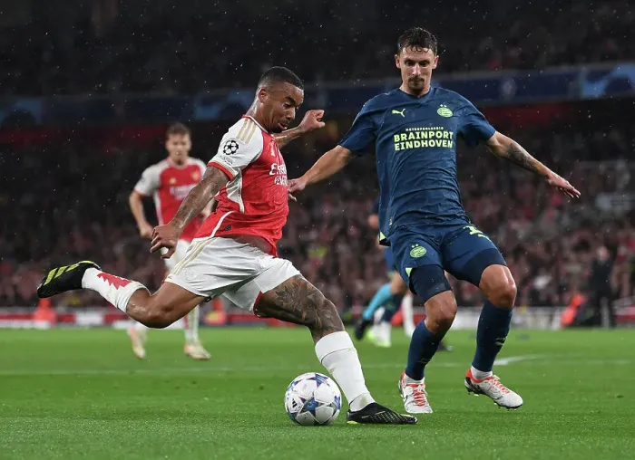 Framed Print : Champions League Showdown: Arsenal vs PSV Eindhoven, Group B (2023 / 24) Framed Print : Champions League Showdown: Arsenal vs PSV Eindhoven, Group B (2023 / 24)