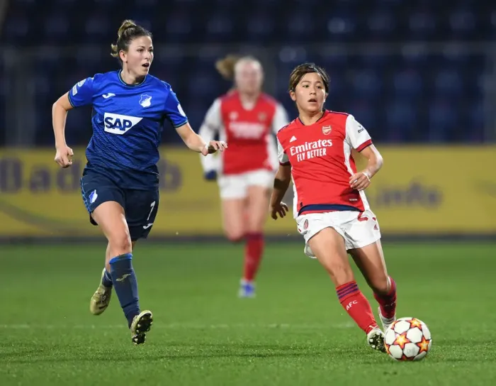 Framed Print : Champions League Showdown: Arsenal WFC vs. 1899 Hoffenheim - Group C Battle Framed Print : Champions League Showdown: Arsenal WFC vs. 1899 Hoffenheim - Group C Battle