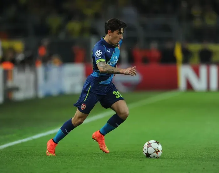 Framed Print : Champions League Showdown: Hector Bellerin of Arsenal Faces Borussia Dortmund
