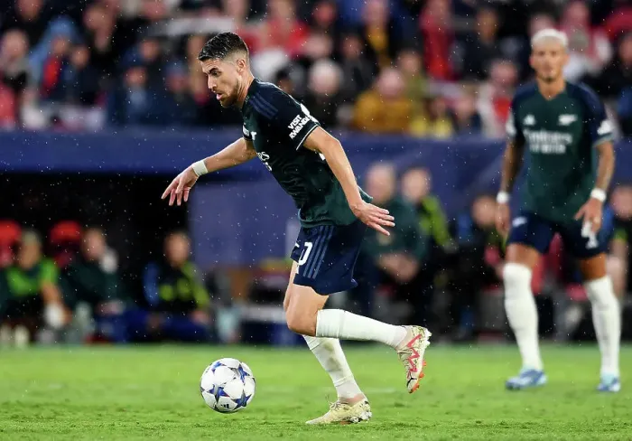 Framed Print : Champions League Showdown: Jorginho's Domination - Sevilla vs. Arsenal (2023-24)