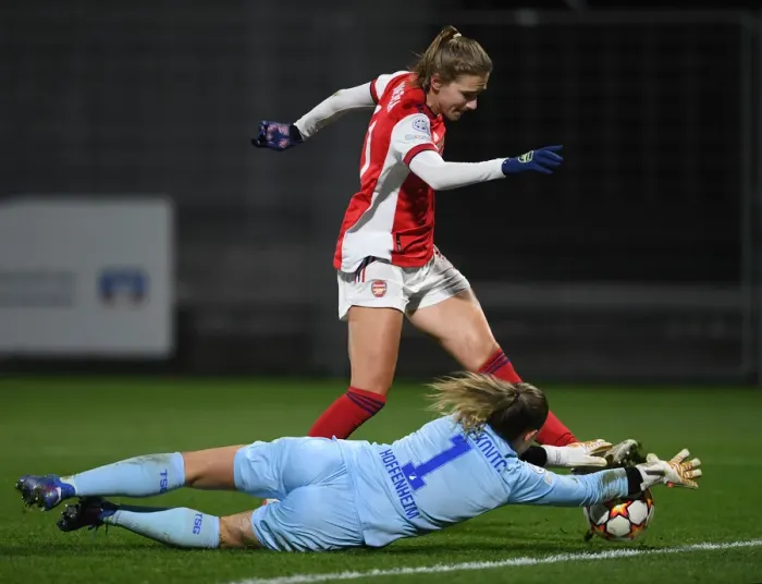 Framed Print : Champions League Showdown: Miedema vs. Tufekovic - Arsenal WFC at Hoffenheim Framed Print : Champions League Showdown: Miedema vs. Tufekovic - Arsenal WFC at Hoffenheim